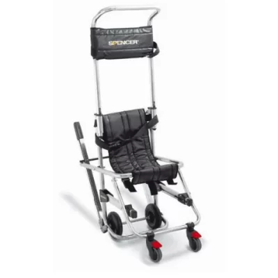 Silla evacuación Skid-E plata de Spencer, para evacuar a personas de forma eficiente y segura.